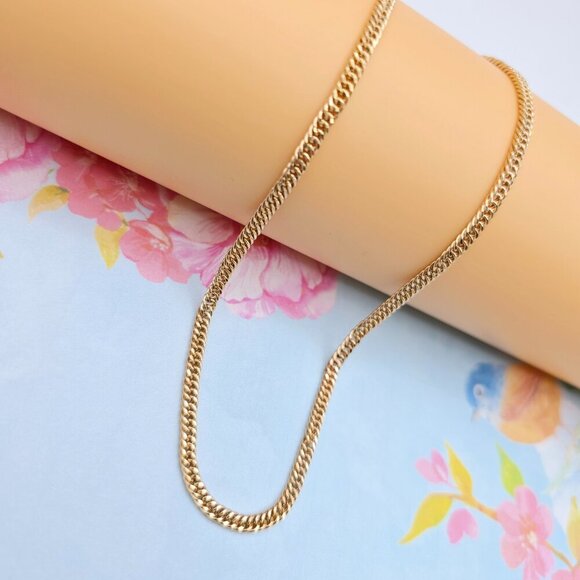 Bold Rose Gold Curb Chain Necklace, 20 Inch, Gold Plated Over Brass, XPNL0112 - Picture 5 of 11